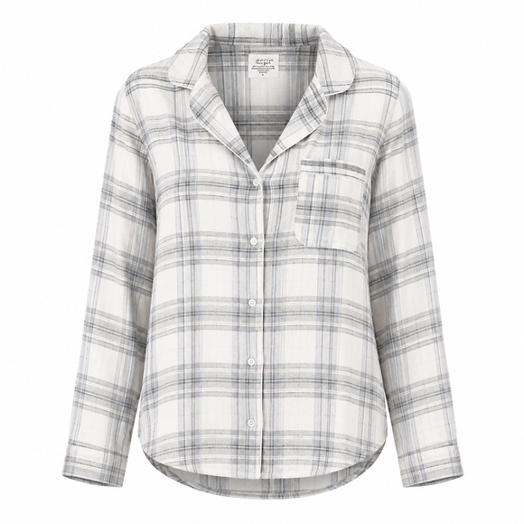 Jaclyn New York Other - Jaclyn New York Pajama Set L Rayon Cotton Plaid Sleepwear Cozy Loungewear Grey